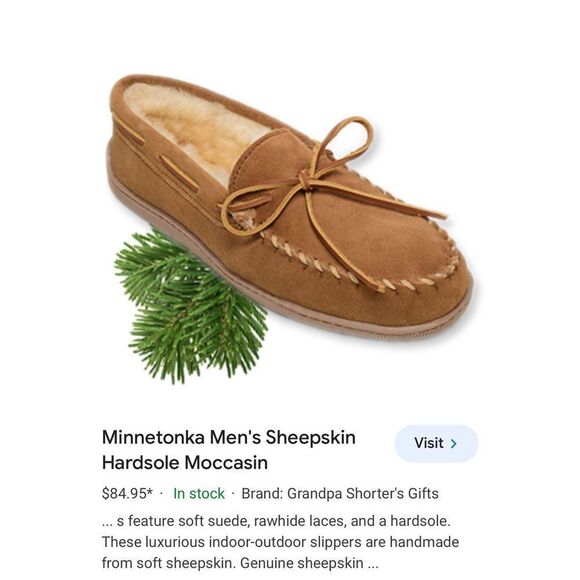 Minnetonka Men’s Hard Sole Moccasins - Picture 5 of 7
